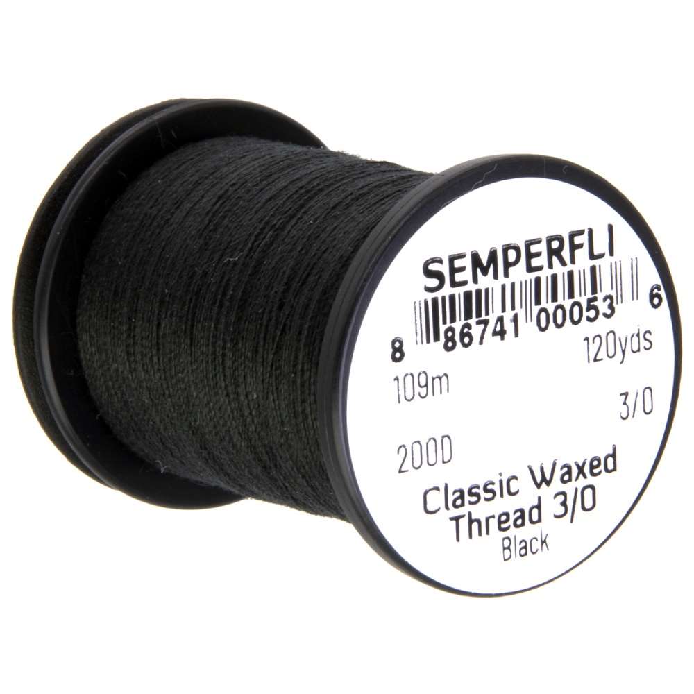Semperfli Classic Waxed Thread 3/0 120 Yards Black